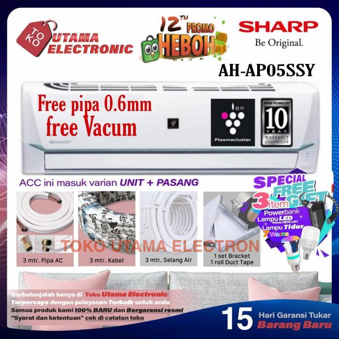 Jual AC SHARP 1 2 PK PLASMACLUSTER 5 SSY INSTALASI PEMASANGAN R32