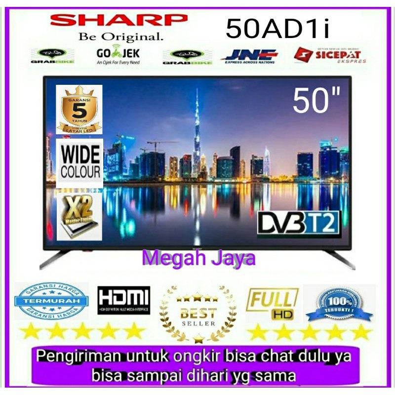 Jual LED TV SHARP 50 inch 50AD FULL HD DVBT2 Garansi resmi 5 th