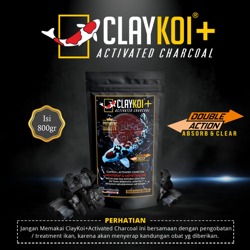 Jual Claykoi Plus Activated Charcoal Karbon Aktif Penjernih Kolam