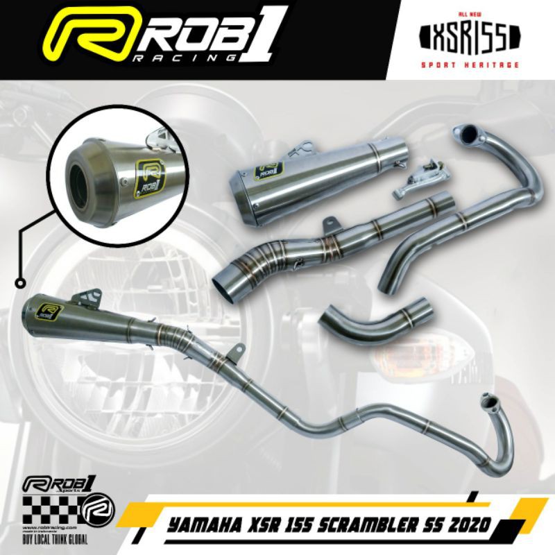 Jual knalpot yamaha XSR 155 Rob1 Racing tipe scramble | Shopee Indonesia