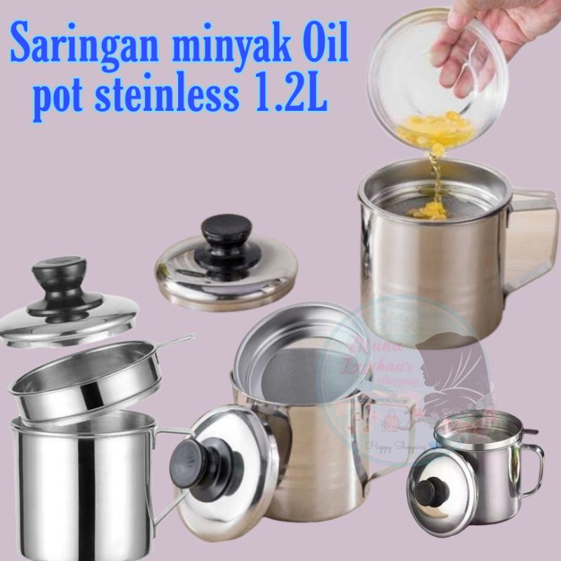 Jual Oil Pot Gelas Saringan Minyak Tutup 12l Shopee Indonesia 4581