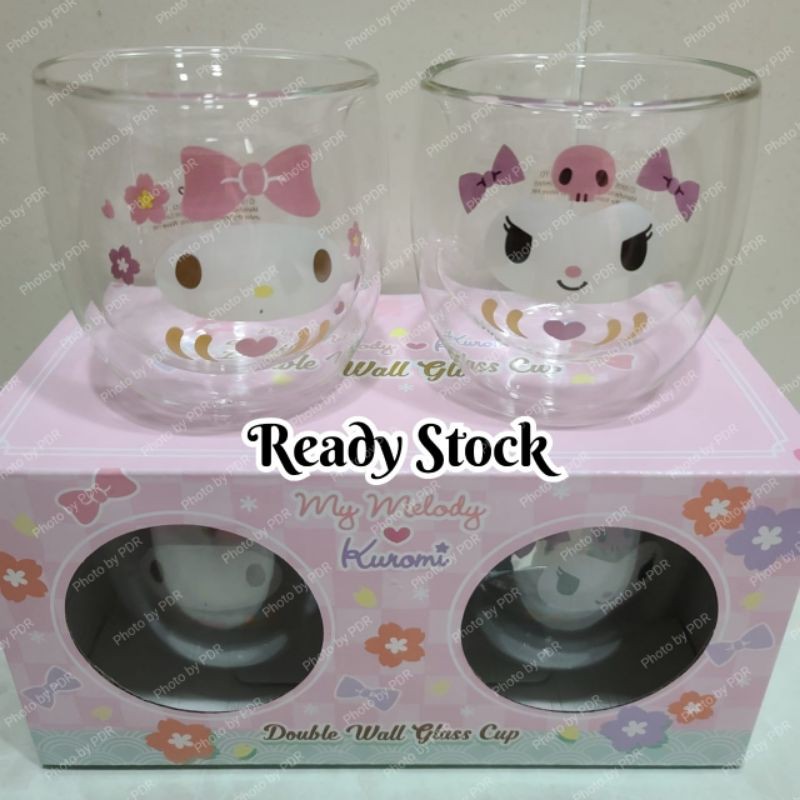 Jual Double Wall Glass Cup Gelas Cangkir Mug Kaca Double Lucu Sanrio