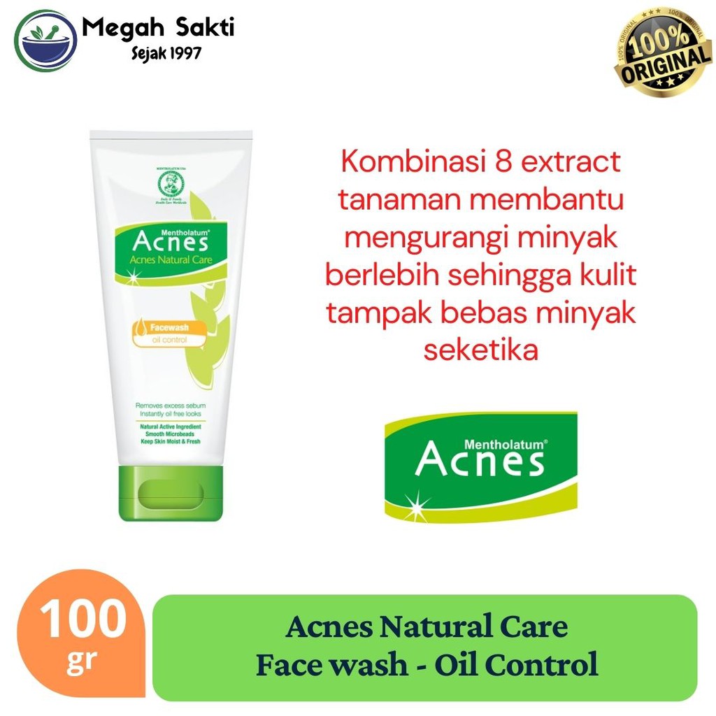 Jual Acnes Natural Care Oil Control Face Wash 100 Gr | Shopee Indonesia