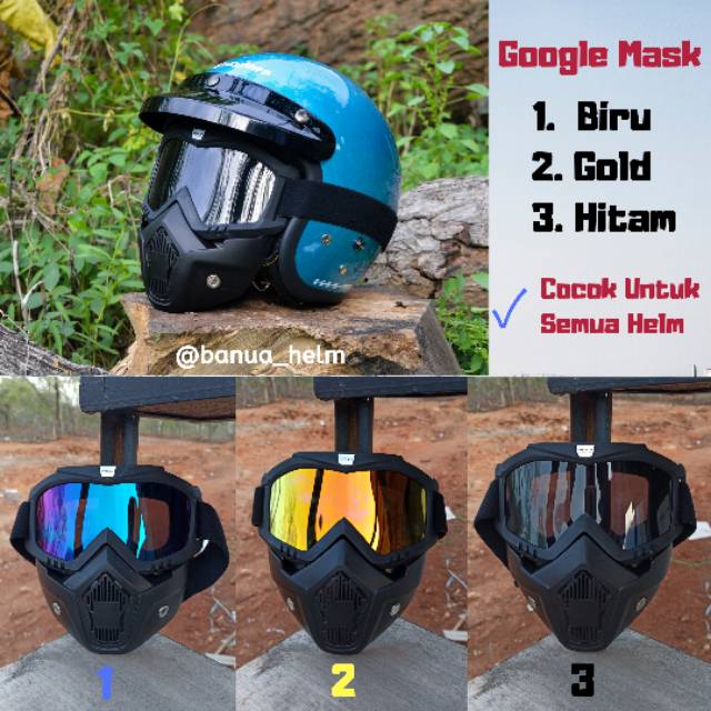 Jual Gogle mask kacamata helm / kacamata plus masker. COCOK UNTUK SEMUA ...