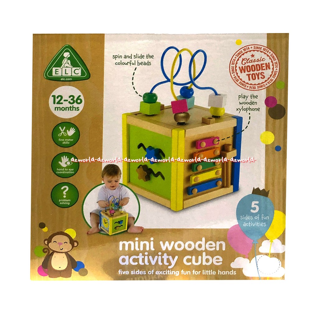 Elc mini cheap wooden activity cube