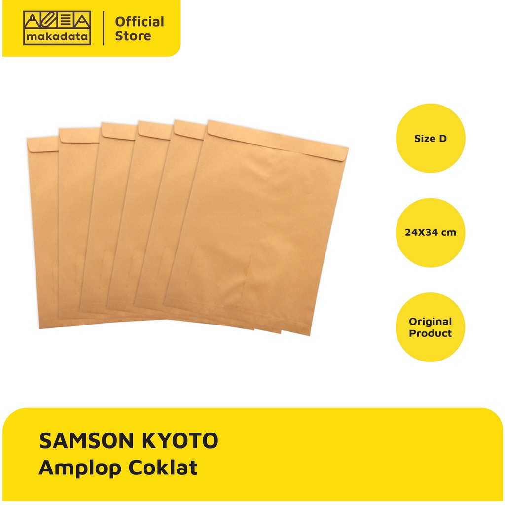 Jual AMPLOP COKLAT SAMSON D UKURAN FOLIO 24 CM X 34 CMM (1 PAK) MURAH ...