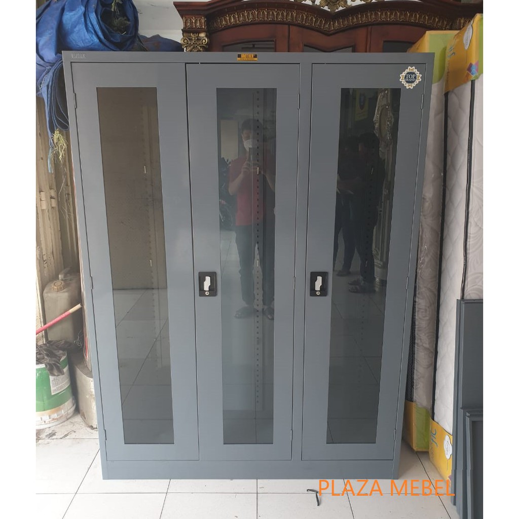 Jual Lemari Arsip File Besi BROTHER 3 Pintu Kaca Cabinet Kantor ...