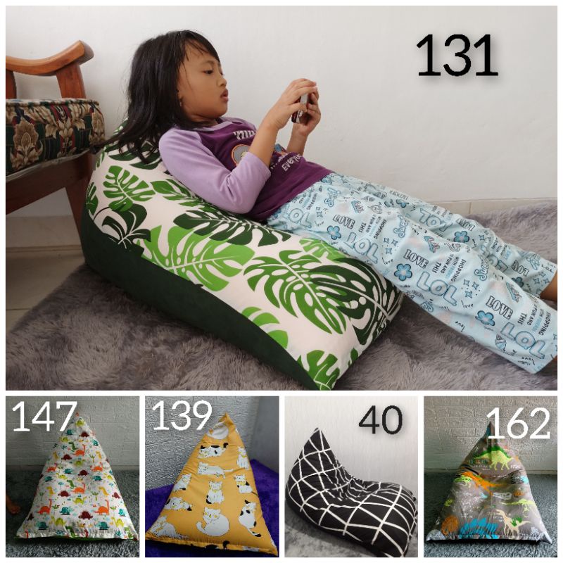 Jual Bean Bag Triangle Plus Isi Size Small Motif Kursi Santai Bean Bag