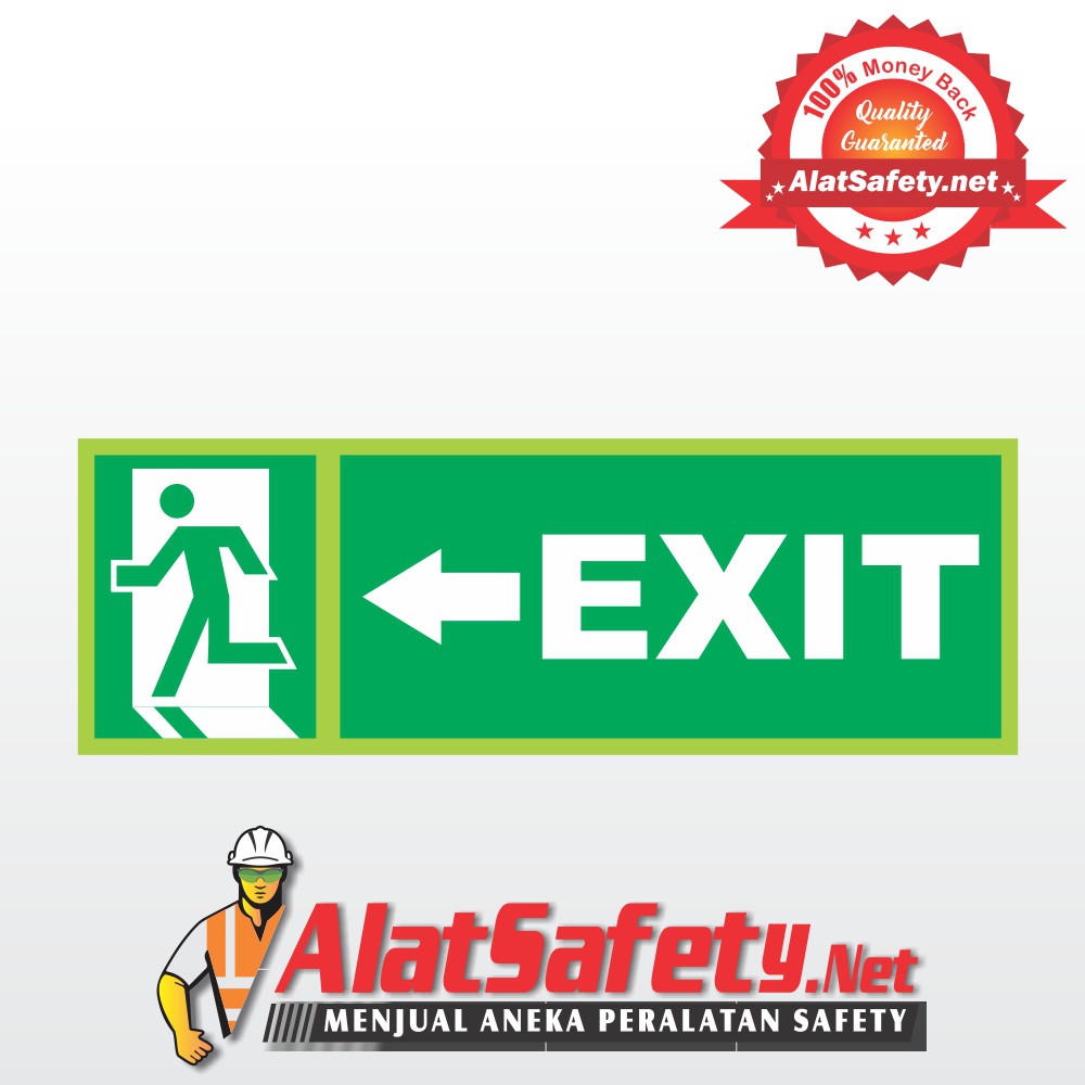 Jual Sticker Sign K3 Tanda Keluar Arah Exit Arrow Left - Panah Ke Kiri ...