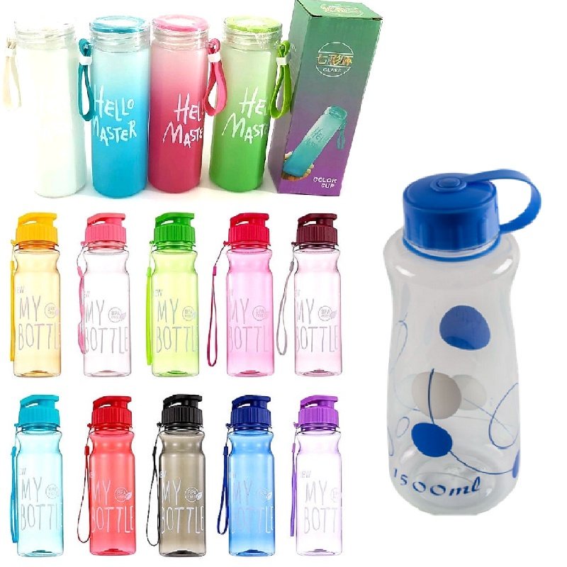 Jual BOTOL Minum 1 L 1.5L Saringan BPA Milk Shake bottle Plastik UNIK ...