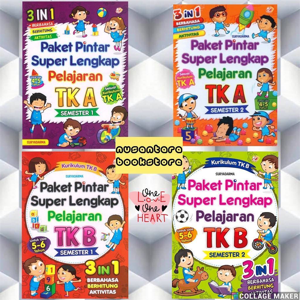 Jual Paket Pintar Super Lengkap Pelajaran TK A & B Semester 1 & 2 ...