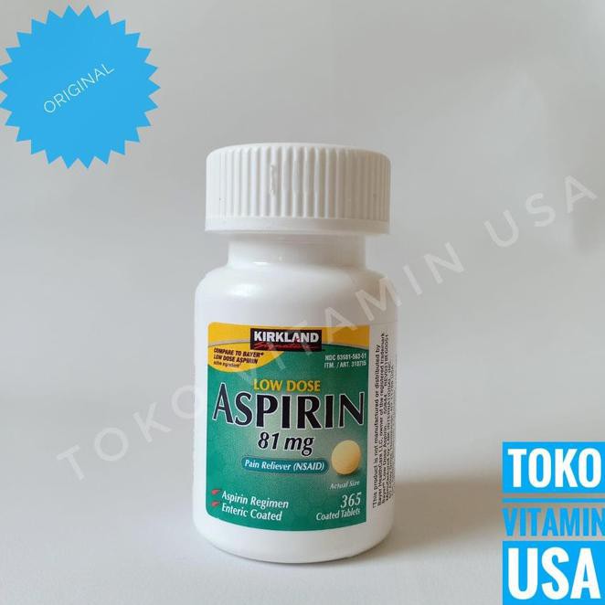 Jual Kirkland Aspirin Low Dose 81 mg 365 tablet Pain Reliever (NSAID
