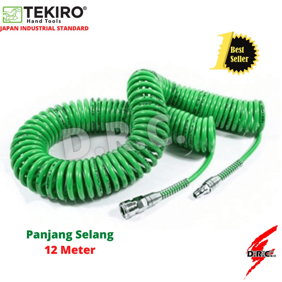 Jual TEKIRO RECOIL HOSE 12 METER HIJAU WITH SPRING /SELANG SEPIRAL ...