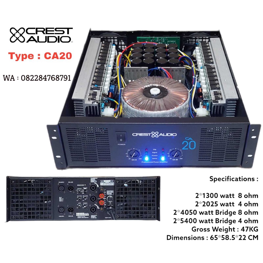 Jual Power Amplifier / Power Ampli Crest Audio Ca20 / Crestaudio Ca 20