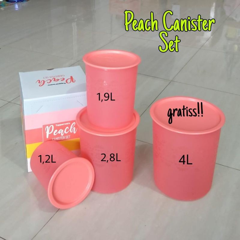 Jual mosaic canister peach/toples promo tupperware | Shopee Indonesia