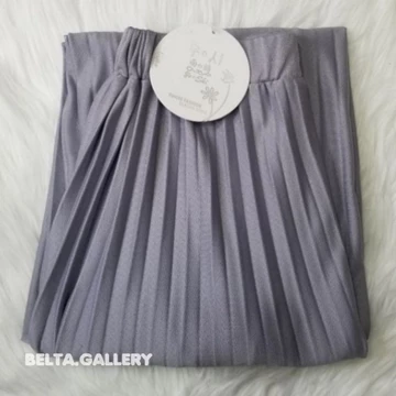Rok Plisket Panjang Wanita Korean Style Premium Maxi Skirt Polos Jumbo Bahan Mongle Mayung Flare