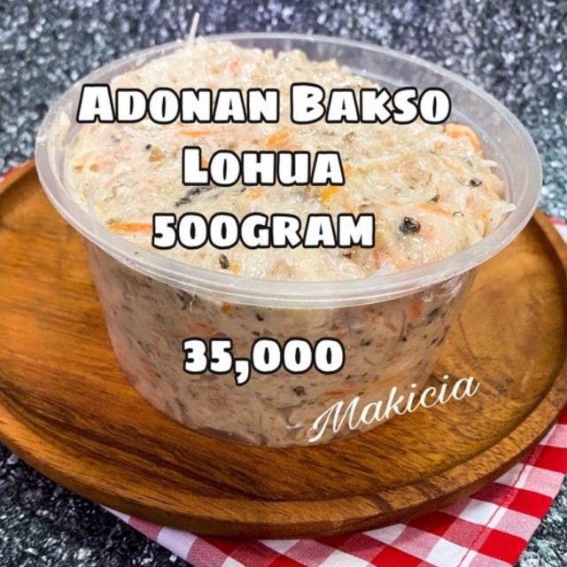 Jual Adonan Mentah Bakso Lohua Tepung Baso Rambutan Lohwa 500 Gram