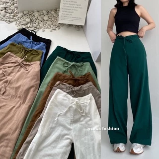 Asoka Rachel Pants Highwaist Linen Crinkle