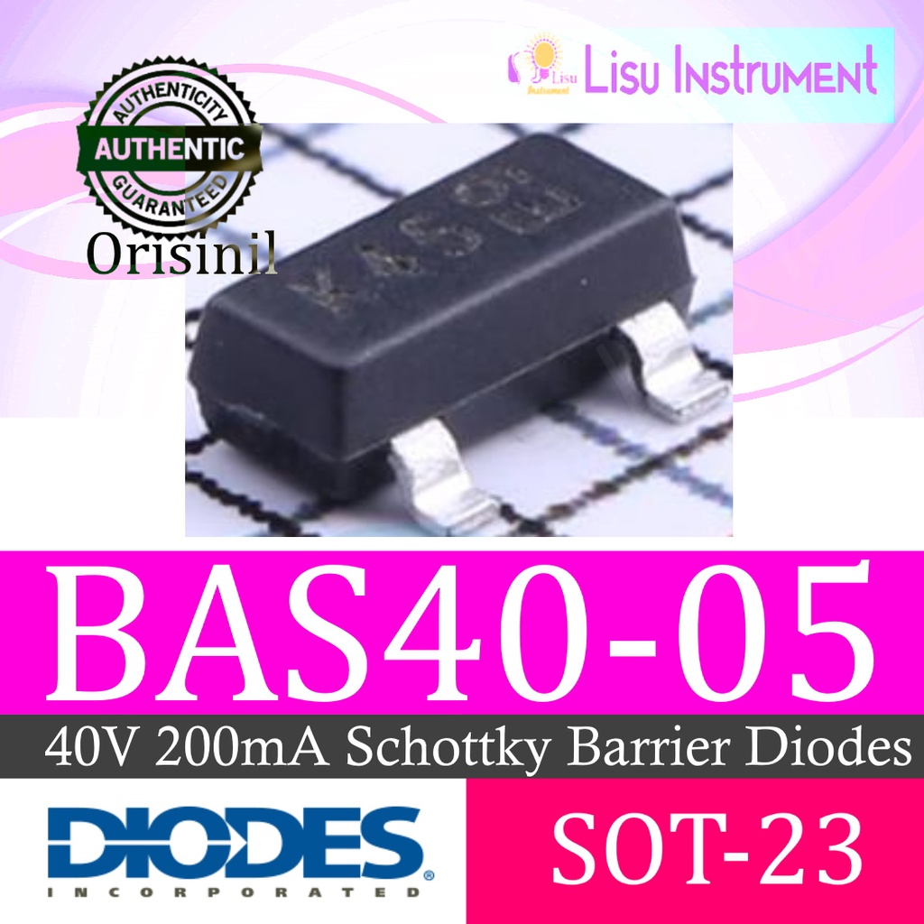 Jual BAS40 K45 BAS40-05 40V 200mA Schottky Barrier Diodes SOT-23 Diodes ...