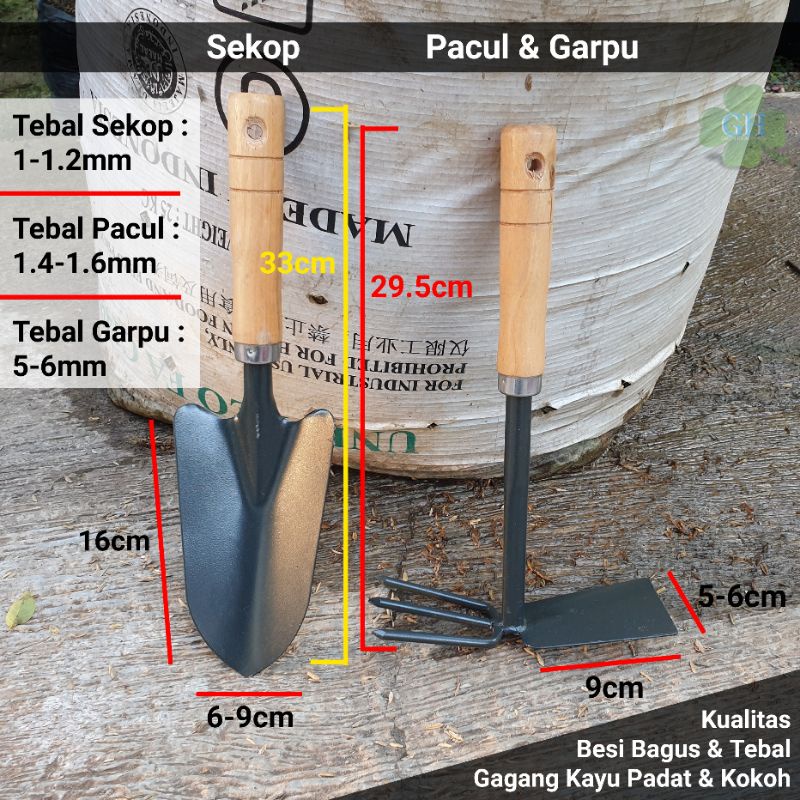 Jual Sekop/Skop Pacul & Garpu Besi Mini Kebun Taman Bahan Tebal Gagang ...