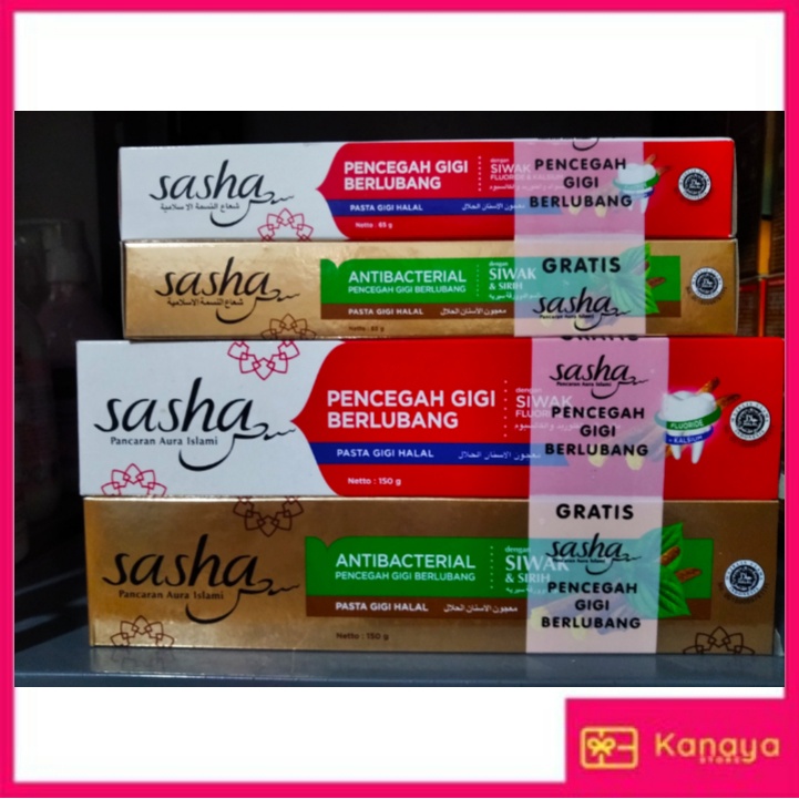 Jual Sasha Pasta Gigi Halal Antibacterial 150 gr /WHITENING/GIGI