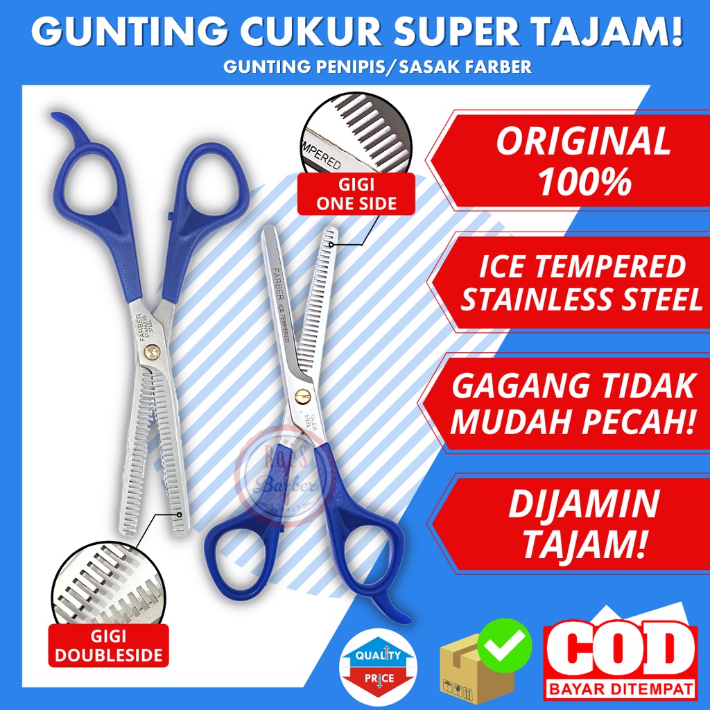 Jual Alat Cukur Rambut Farber Ice Tempered Original Gunting Cukur ...