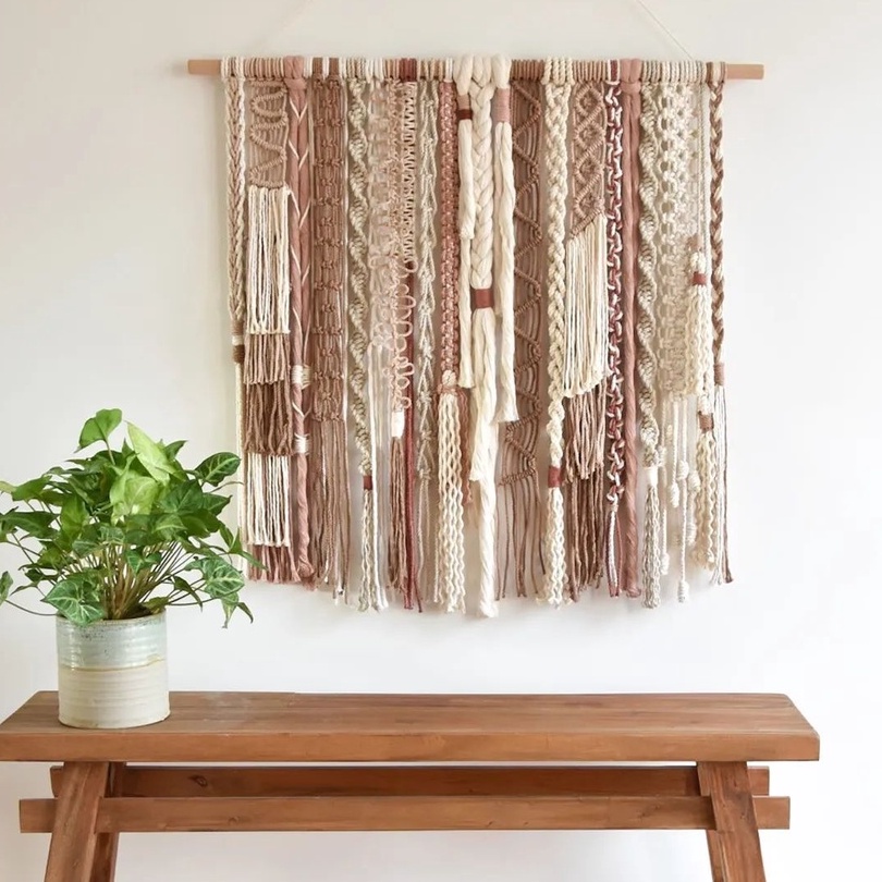 Jual Macrame wall hanging / makrame hiasan dinding 80x70cm | Shopee ...