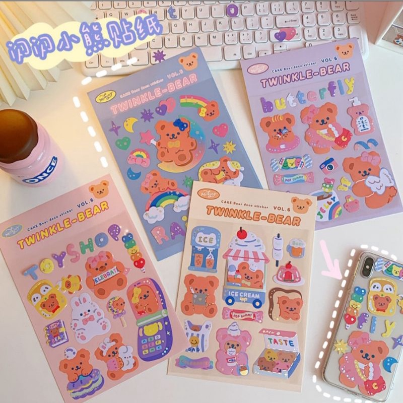 Jual jollygoodies | Sticker Twinkle Bear Milkjoy Mini Series | Shopee ...