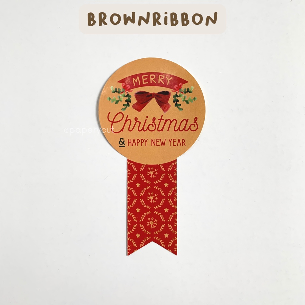 Jual Sticker Ribbon 7,5 x 14 cm - NATAL / Christmas (isi 10pcs ...