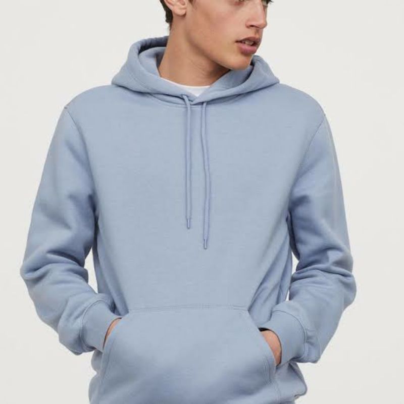 Hoodie H M basic Piegeon baby blue