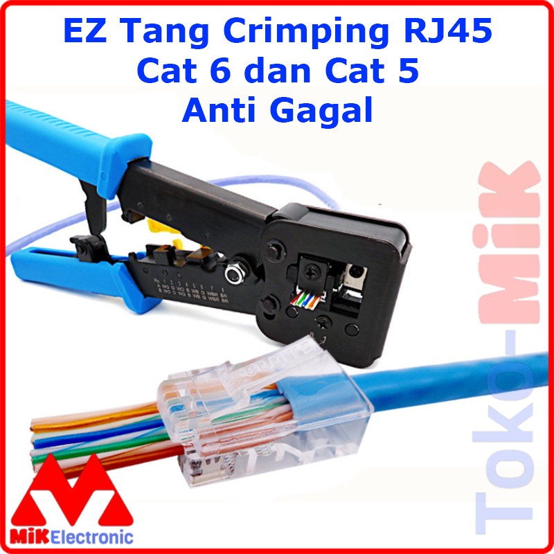 Jual EZ TANG CRIMPING TOOL KONEKTOR RJ45 RJ 45 RJ11 CAT6 CAT5 ANTI ...