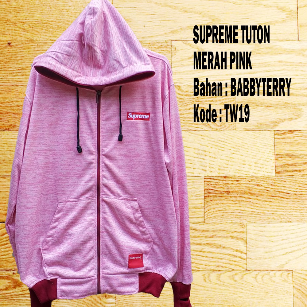 Jaket supreme pink best sale