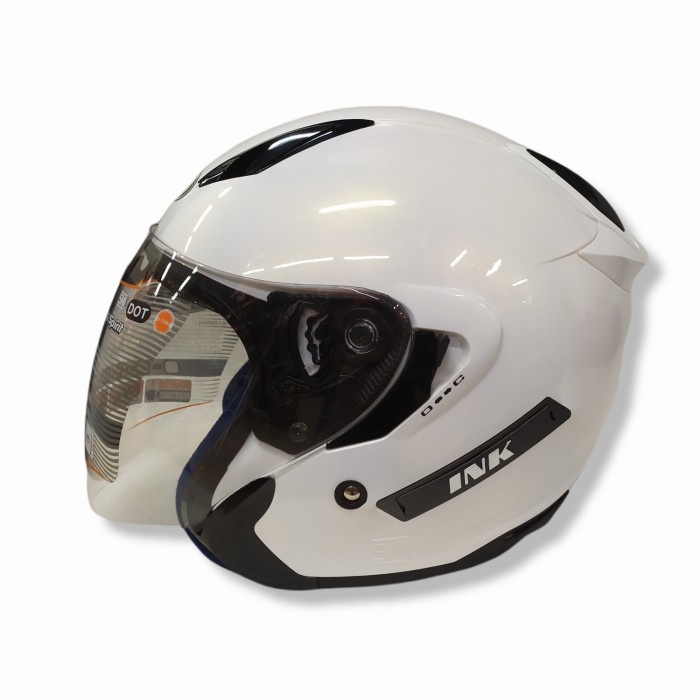 Jual Helm INK METRO 2 Solid White Pearl Gold | Halfface | Double Visor ...