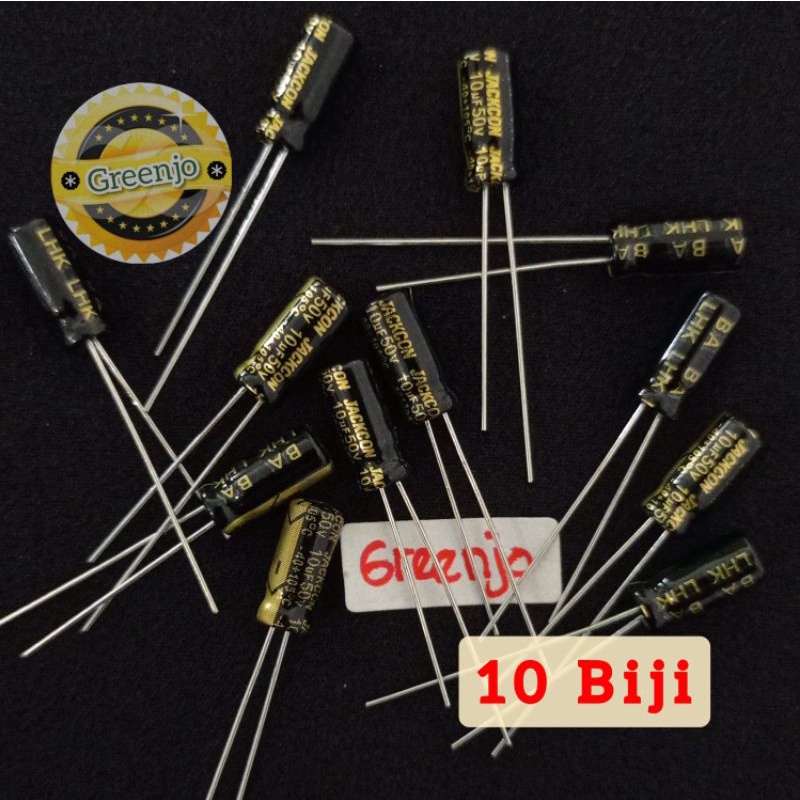 Jual x10 Elco 10uf 50v Jackcon Taiwan / Capacitor 10uf 50 Volt Shopee