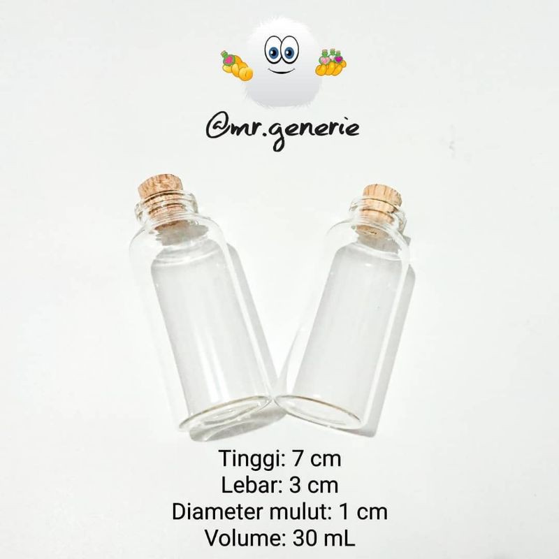 Jual Botol Kaca Mini Botol Kaca Tutup Gabus Botol Charm Bottle Charm