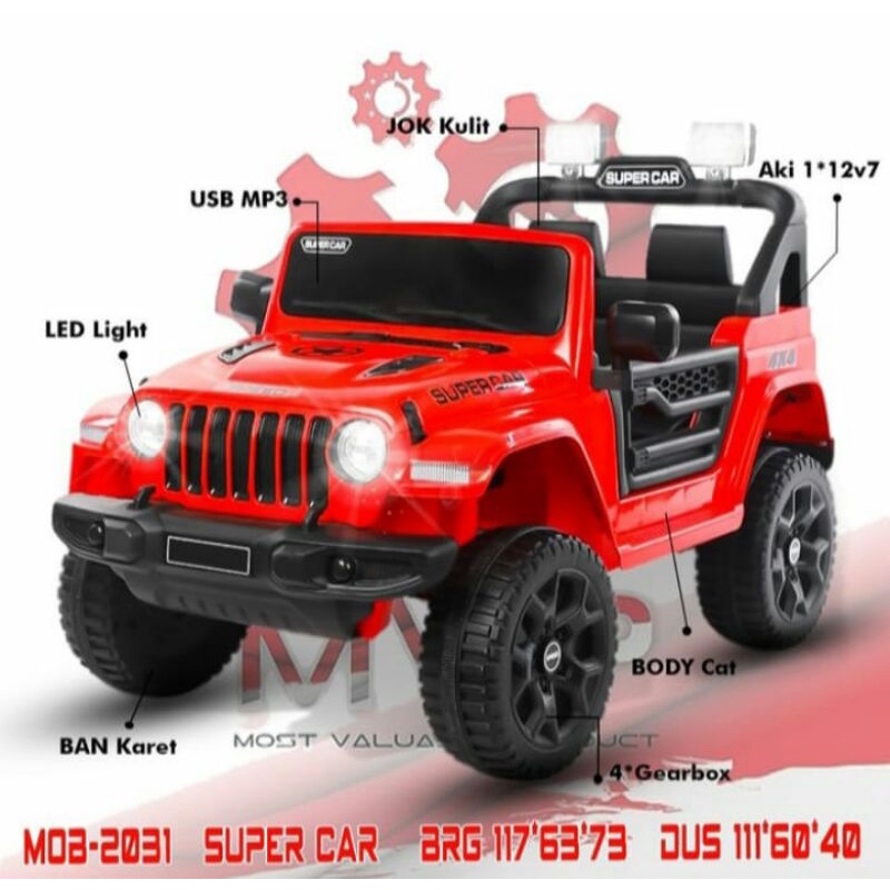Jual Mobil Mainan Aki Listrik Anak / Mobil Rubicon Mainan Anak | Shopee