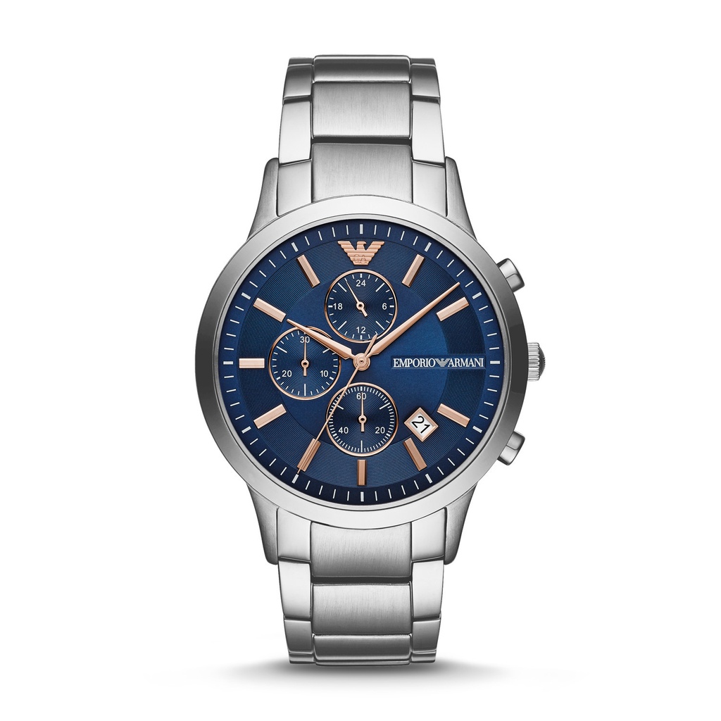 Jual Emporio Armani Renato Blue Stainless Steel Watch Jam Pria AR11458 ...