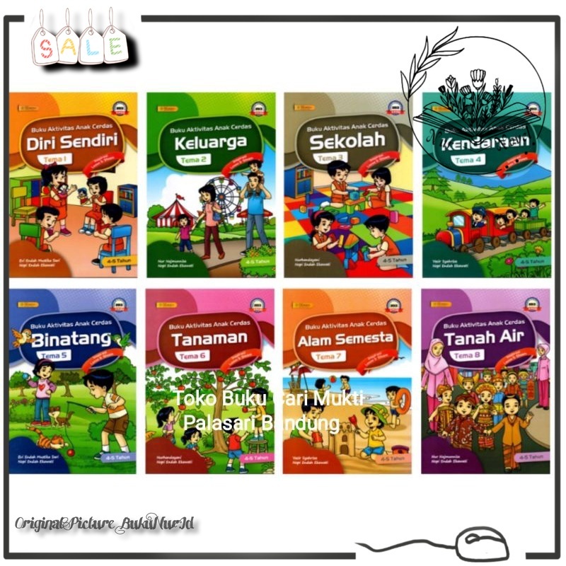 Jual Paket Buku Paud/TK Aktivitas Anak Cerdas Usia 4-5 Tahun ( 1 Paket ...