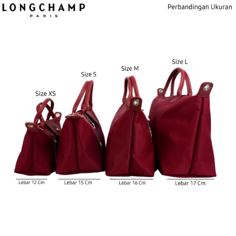 Ukuran tas longchamp size s sale