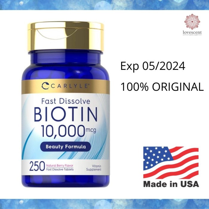 Jual Carlyle Biotin 10000mcg 250 caps Made In USA | Shopee Indonesia