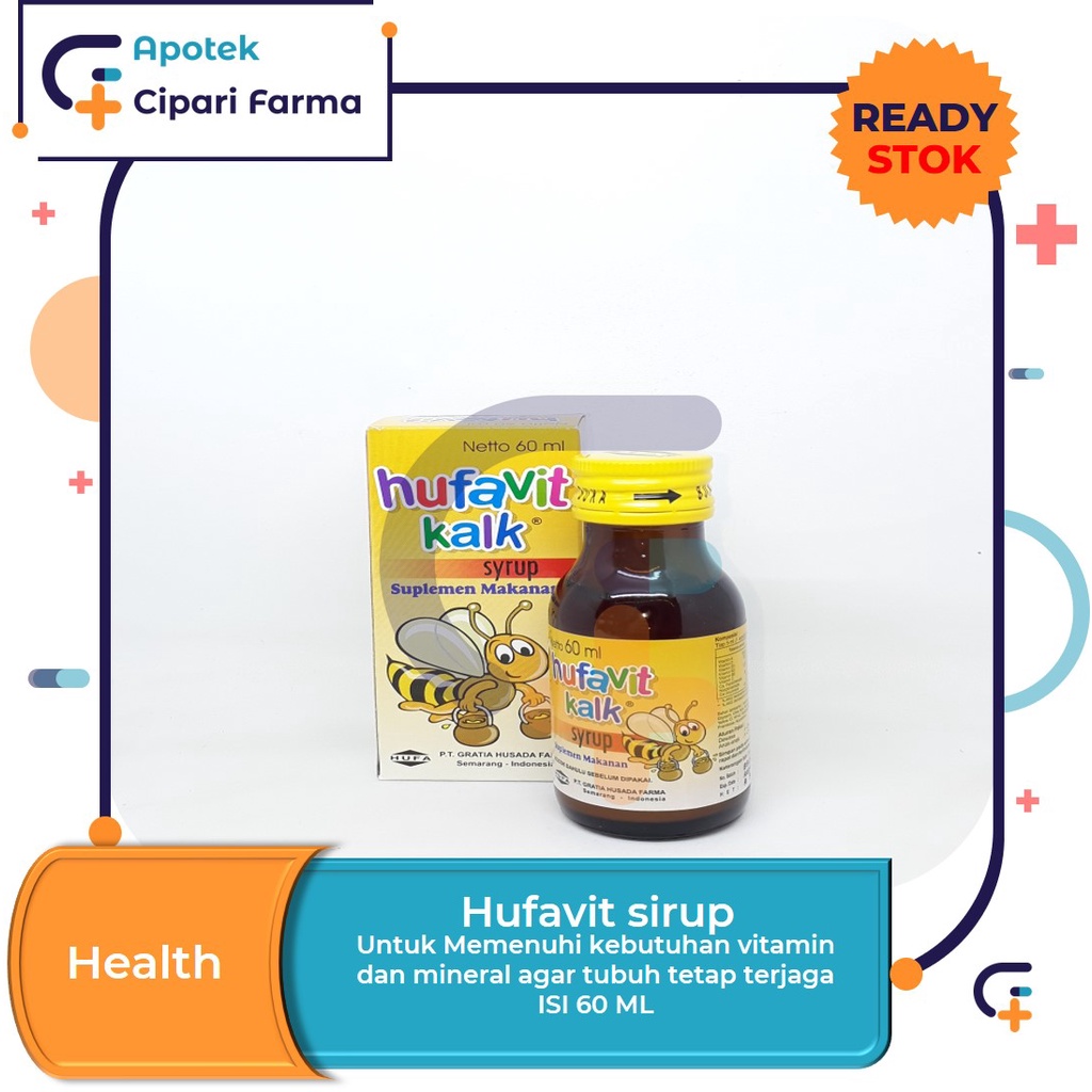 Jual Hufavit Kalk Sirup Suplemen Multivitamin Daya Tahan Tubuh isi 60ml ...