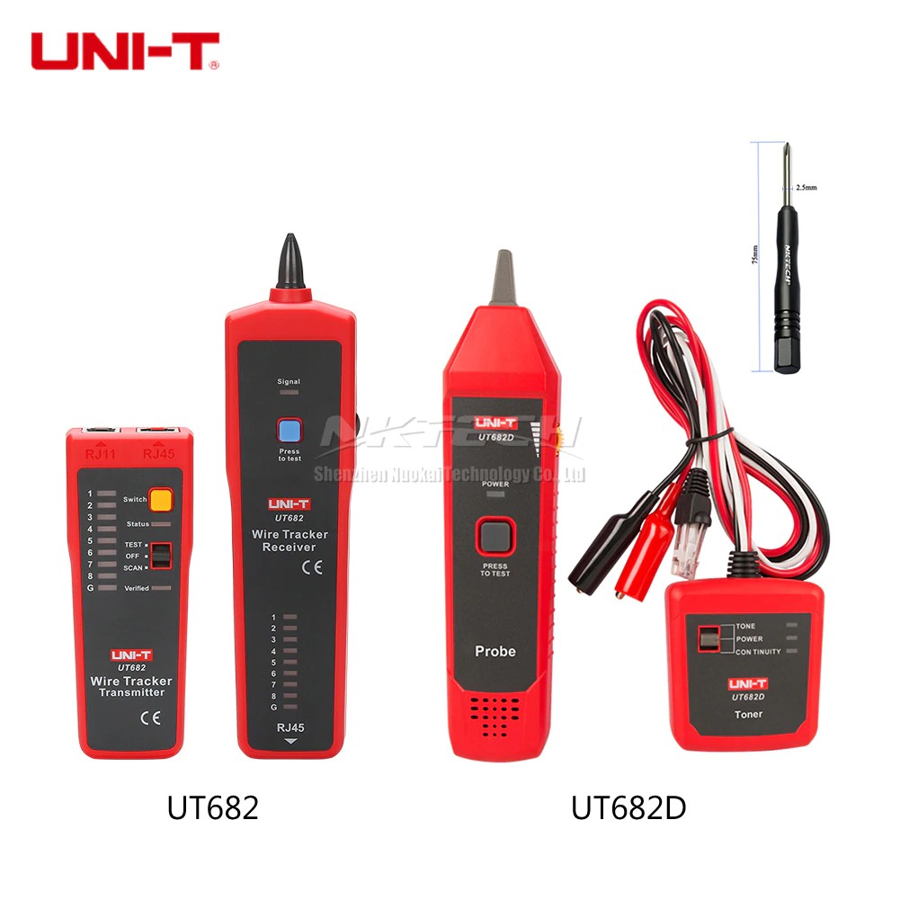Jual UNI-T Wire Tracker Tester UT682 UT682D Circuit RJ11 RJ45 Telephone ...