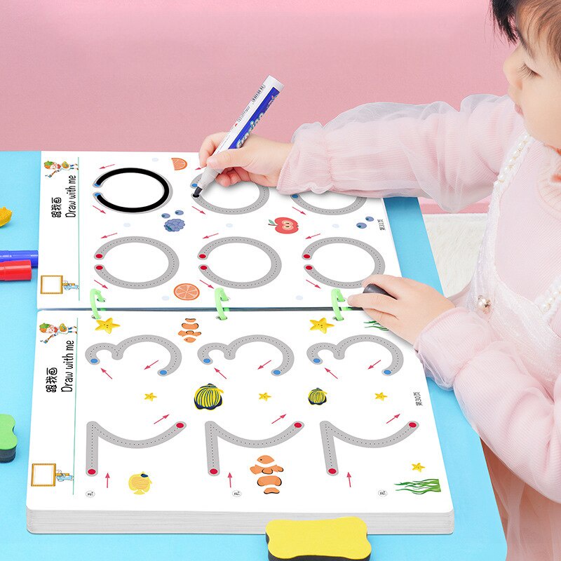 Jual [36/64 Pages] Reusable MAGIC WORKBOOK Dot To Dot Wipe And Clean ...