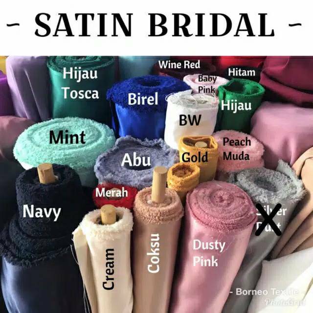 Jual Kain satin bridal. kain satin bridal premium. bahan satin dridal. kain  saten. bahan gaun dress | Shopee Indonesia