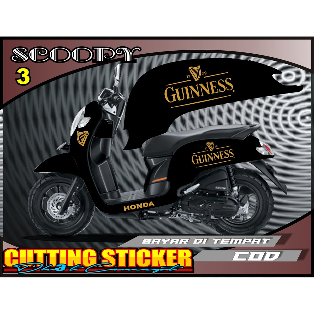 Jual Stiker Motor Guiness Scoopy Cutting Sticker Striping Scoopy All