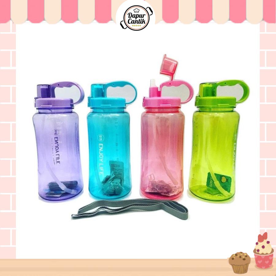 Jual DapurCantik Botol Minum ENJOY LIFE 2 Liter Straw Water Bottle 2000 ...