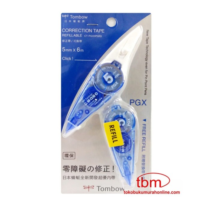 Jual TOMBOW MONO CORRECTION TAPE PGX REFILL / TIPEEX KERTAS TOMBOW