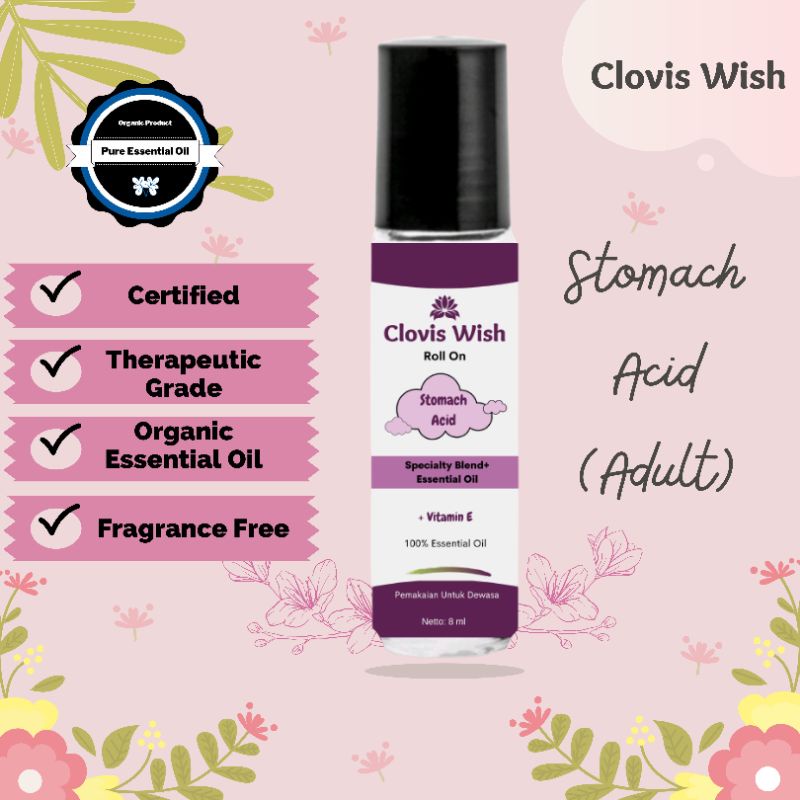 Clovis Wish Stomach Acid Meredakan Asam Lambung Sakit Maag altrn cessa Roll On Minyak Oles Essential Oil Dewasa