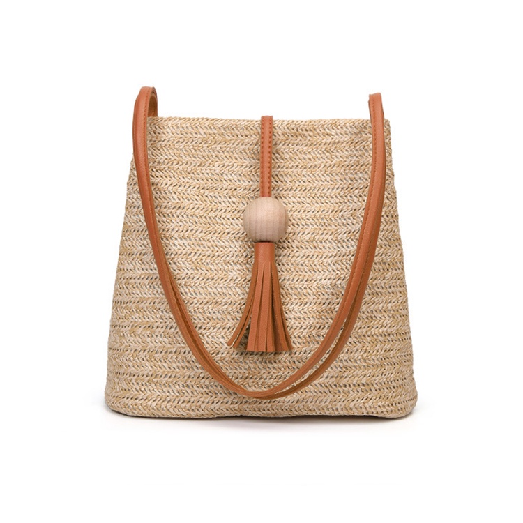 Jual Women Straw Bag Bohemian Rattan Beach Handbag Handmade Kintted ...