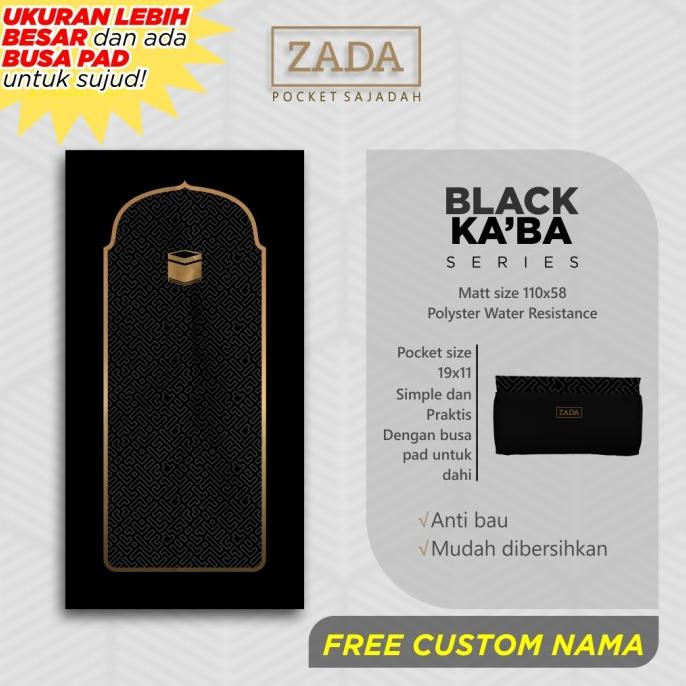 Jual [[COD]] ZADA sajadah pocket travel anti corona (BLACK KABA ...